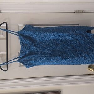 LIVE TO BE SPOILED BRAND WOMEN'S JUNIOR SIZE TEAL BLUE FANCY SHORT DRESS LARGE